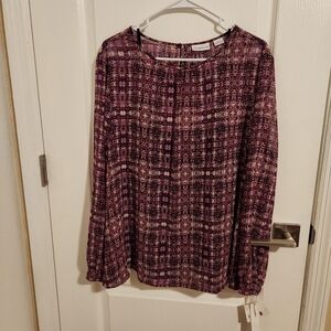 New With Tags.Women's Purple Patterned Top